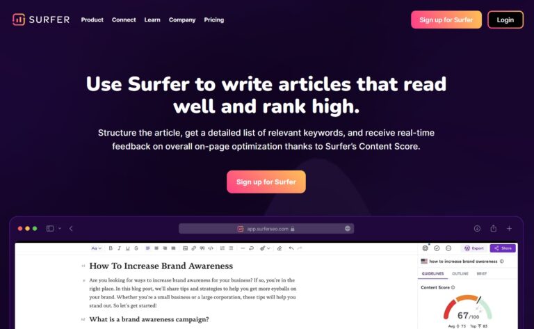 Surfer SEO tools