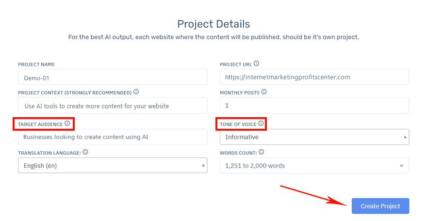 Content at Scale project details