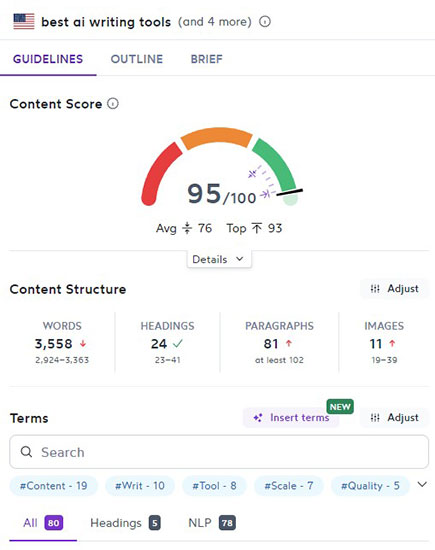 Surfer SEO Score Content at Scale